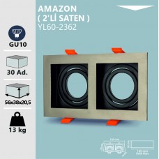 AMAZON DEKORATİF KARE 2'Li SATEN KASA